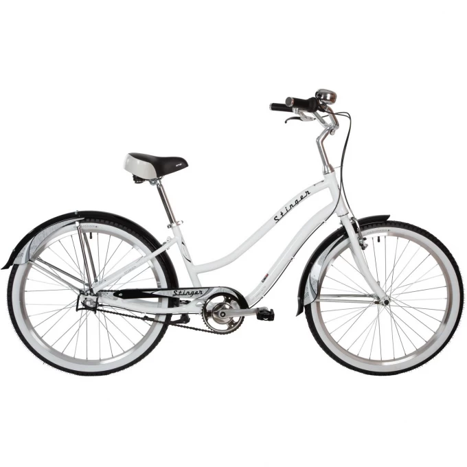 Дорожный велосипед STINGER CRUISER LADY 3SP белый с рамой 16" 26AHC.CRUISNEXL.16WH1 Дорожный велосипед STINGER CRUISER LADY 3SP белый с рамой 16" 26AHC.CRUISNEXL.16WH1