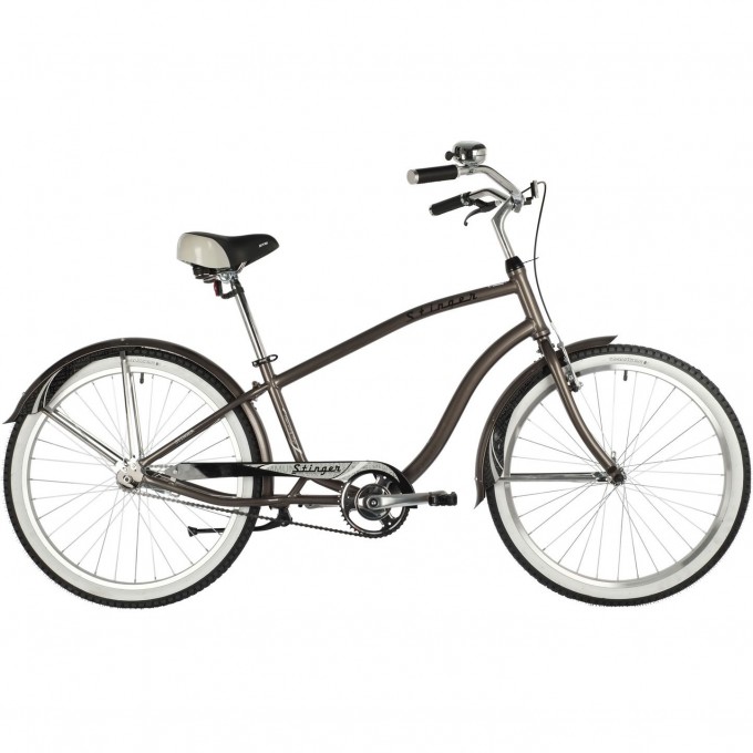 Дорожный велосипед STINGER CRUISER MEN серый с рамой 18" 26AHC.CRUISERM.18GR1 Дорожный велосипед STINGER CRUISER MEN серый с рамой 18" 26AHC.CRUISERM.18GR1
