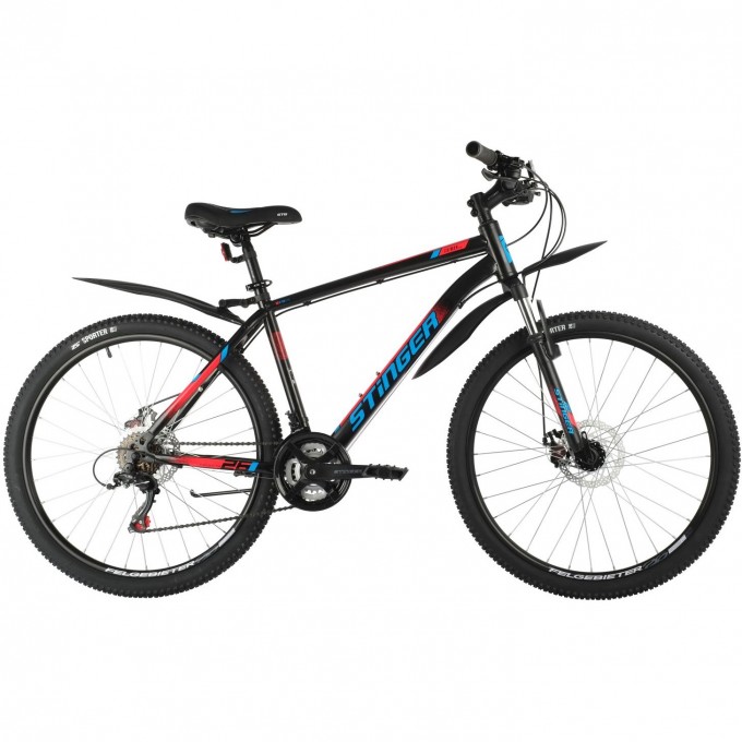 Горный велосипед STINGER CAIMAN D 26", рама 18", черный, 2023 26SHD.CAIMAND.18BK3 Горный велосипед STINGER CAIMAN D 26", рама 18", черный, 2023 26SHD.CAIMAND.18BK3