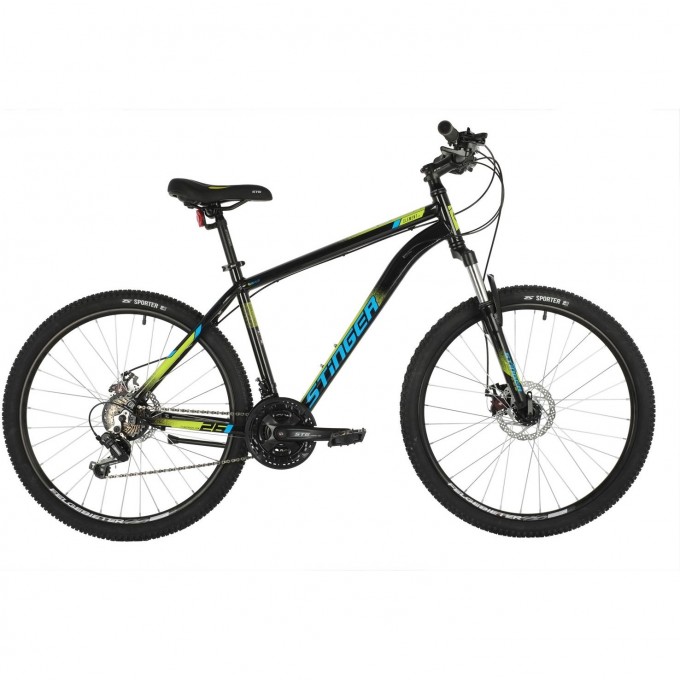 Горный велосипед STINGER ELEMENT EVO 26" черный с рамой 14" 26AHD.ELEMEVO.14BK1 Горный велосипед STINGER ELEMENT EVO 26" черный с рамой 14" 26AHD.ELEMEVO.14BK1