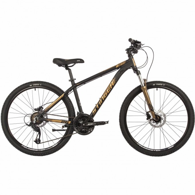 Горный велосипед STINGER ELEMENT PRO SE 26" золотистый с рамой 16" 26AHD.ELEMPRO.16GD22 Горный велосипед STINGER ELEMENT PRO SE 26" золотистый с рамой 16" 26AHD.ELEMPRO.16GD22