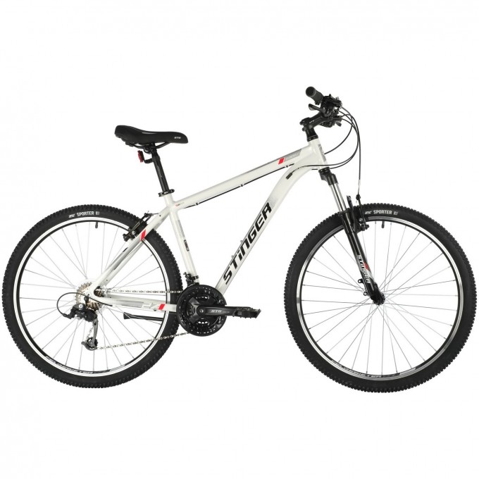 Горный велосипед STINGER ELEMENT STD MS 27" белый с рамой 16" 27AHV.ELEMSTD.16WH10 Горный велосипед STINGER ELEMENT STD MS 27" белый с рамой 16" 27AHV.ELEMSTD.16WH10