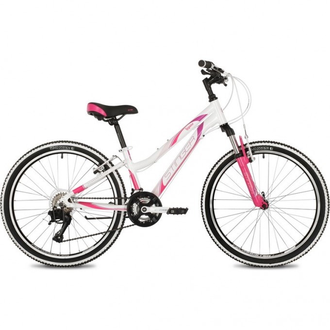 Подростковый велосипед STINGER LAGUNA 24" розовый с рамой 14" 24AHV.LAGUNA.14WH2 Подростковый велосипед STINGER LAGUNA 24" розовый с рамой 14" 24AHV.LAGUNA.14WH2