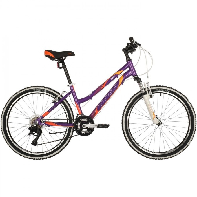 Подростковый велосипед STINGER LAGUNA фиолетовый с рамой 14" 24AHV.LAGUNA.14VT10 Подростковый велосипед STINGER LAGUNA фиолетовый с рамой 14" 24AHV.LAGUNA.14VT10