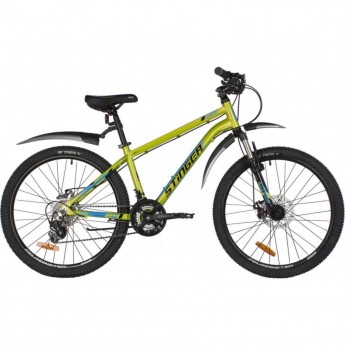 Велосипед STINGER 26" ELEMENT EVO зеленый, алюминий, размер 14"
